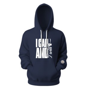 I Can And I Will Greys&Blues Goodie Hoodie Plain-Navy Blue