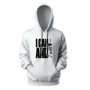 I Can And I Will Greys&Blues Goodie Hoodie Plain-White